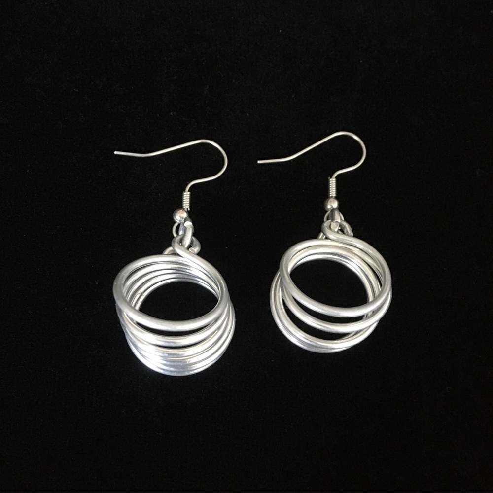 Silver Tone Hook Dangle Earrings